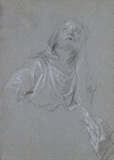 Study of a Madonna Looking Upward by Anthony van Dyck